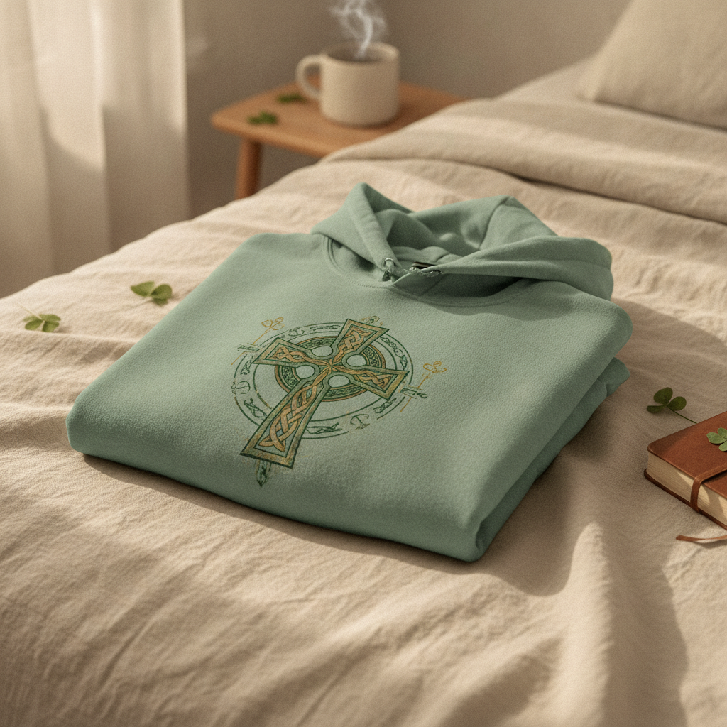Garment-dyed faith hoodie